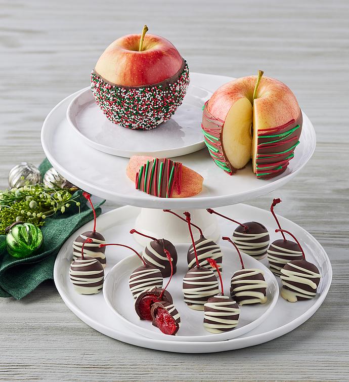 Holiday Chocolate-Dipped Cherries and Apples 